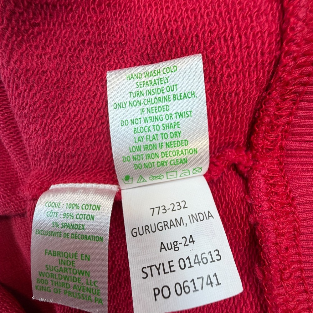 NWT Lilly Pulitzer Ballad Long Sleeve Sweatshirt Red Embellished Beaded Womens M - Picture 9 of 9